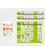 Скатерть 110х120 см, диз. "Сканворды", разноцв., ПЭ, 3 рул/упак "Buttenfilm"