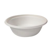 Тарелка одноразовая глубокая 500 мл, d155 мм, бел., сах. тростник, 50 шт/упак "GREEN MYSTERY" 1 000 шт/кор КИТАЙ TM-L112