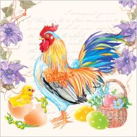 Салфетки 330х330 мм 3-сл., диз. "Пасхальная композиция", разноцв., бум., 20 шт/упак "Bouquet" 12 упак/кор РОССИЯ 25279