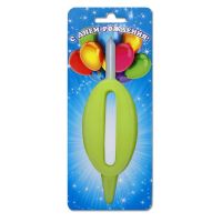 Свеча для торта диз. "Цифра 0", желт., 1 шт/упак 30 шт/кор РОССИЯ 3100