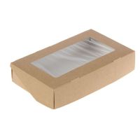 Контейнер 2500 мл, 260х260х40 мм, с окном, неразъемн. крышка, крафт-бел., карт., 150 шт/кор "OSQ" TaBox Pro РОССИЯ OSQ TABOX PRO 2500 K