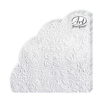 Салфетки d320 мм 3-сл., диз. "Белый Барокко", бел., бум., 12 шт/упак "Bouquet" 15 упак/кор РОССИЯ 37222