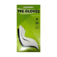 Перчатки одноразовые, размер M, 10 мкм, прозр., ТПЕ, 50 пар/упак "Элегрин" 40 упак/кор РОССИЯ 406-135