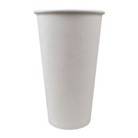 Стакан бумажный 450 мл для холодных и горячих напитков, однослойный, белый, картон