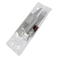 Комплект столовых приборов №6 [вил.+ нож: 165 мм, бел., ПС+ салф.+ з/ч.+ соль+ пер.], 300 шт/кор 300 шт/упак РОССИЯ Н61-011