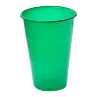 Стакан для холодных, горячих напитков, объем 0,20л, зелёный, 12 штук