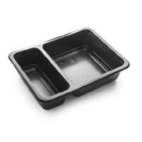 Контейнер под запайку 800[555+245] мл, 2-секц. 190х144х45 мм, черн., ПП, 50 шт/упак "ПолиЭр" 300 шт/кор РОССИЯ К-190х144х45Г-2/30 черн.