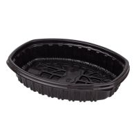 Контейнер 1000 мл 1-секц., овал 258х202х48 мм, без крышки, черн., ПП, 60 шт/кор "ПолиЭр" 60 шт/упак РОССИЯ К-258 черный