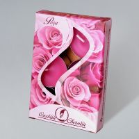 Свечи чайные в гильзе ароматиз. d38хh16 мм, Роза, роз., 6 шт/упак 30 упак/кор РОССИЯ 001826