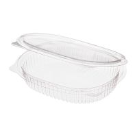 Контейнер 250 мл 1-секц., овал 159х130х30 мм, неразъем.крышка, прозр., ПЭТ, 400 шт/кор "Комус" 400 шт/упак РОССИЯ РКС-250 (ОП) (Т) ПЭТ