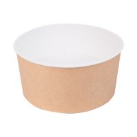 Контейнер 1300 мл, d185хh70 мм, без окна, без крышки, крафт-бел., карт., 35 шт/упак "OSQ" Round Bowl kraft 210 шт/кор РОССИЯ Round Bowl 1300 kraft