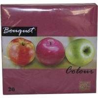 Салфетки 330х330 мм 2-сл., бордо, бум., 20 шт/упак "Bouquet" 12 упак/кор РОССИЯ 42655