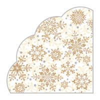 Салфетки d320 мм 3-сл., диз. "Золотые снежинки на бежевом", разноцв., бум., 12 шт/упак "Bouquet" 15 упак/кор РОССИЯ 57527