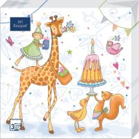 Салфетки 330х330 мм 3-сл., диз. "Шапито", разноцв., бум., 20 шт/упак "Bouquet" 12 упак/кор РОССИЯ 37356