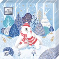 Салфетки 330х330 мм 3-сл., диз. "Зимняя прогулка", разноцв., бум., 20 шт/упак "Bouquet" 12 упак/кор РОССИЯ 57848