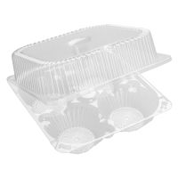 Упаковка для кондит. изделий 1300[4х325] мл 4-секц., 186х186х81 мм, неразъем.крышка прозр., ОПС, 380 шт/кор "Протэк" РОССИЯ ИП-2 "А"