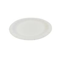 Одноразовая тарелка d 180 мм, ламинированная, белая, с бортом, картон