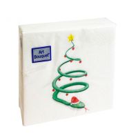 Салфетки 200х200 мм 2-сл., диз. "Новогодняя змейка", разноцв., бум., 30 шт/упак "Bouquet" 26 упак/кор РОССИЯ 25170