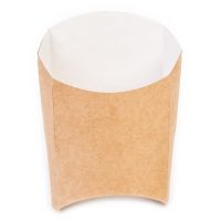Коробка для картофеля фри, одноразовая, из крафт картона, 50х105х110 мм, ECO FRY M
