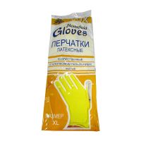 Перчатки латексные, р-р XL, с хлопк. напылен., желт., 1 пар/упак "Lux" 240 пар/кор КИТАЙ