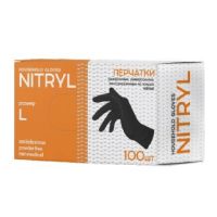 Перчатки нитриловые, р-р L, неопудрен., черн., 50 пар/упак 10 упак/кор КИТАЙ N004BK
