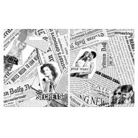 Пакет 380х450 мм, 60 мкм с проруб. ручками, диз. "Газетный микс", ПВД, 50 шт/упак "Тикопластик" 500 шт/кор РОССИЯ н00057259