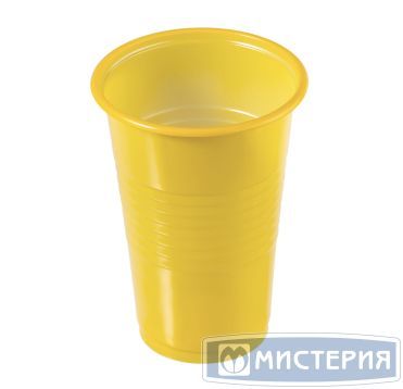 Стакан одноразовый 200 мл, желтый, полипропилен, 100 штук в упаковке 3 000 штук в коробке