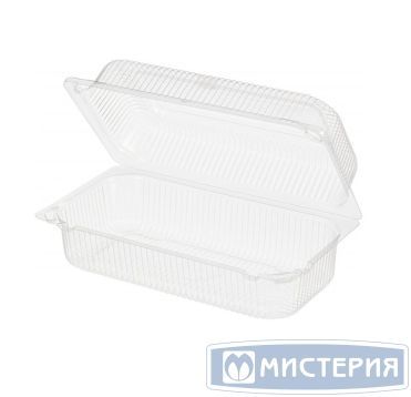 Упаковка для кондит. изделий 1600 мл, 1-секц. 230х129х89[204х97х82] мм, неразъем.крышка, прозр., ОПС, 380 шт/кор "Комус" 380 шт/упак РОССИЯ РК-34 (Р) (ОП)