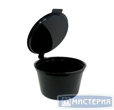 Соусник 30 мл, d51хh30 мм, неразъем. крышка, черн., ПП, 80 шт/упак "Перинт" 1 760 шт/кор РОССИЯ конт. соусн. 30 черн.