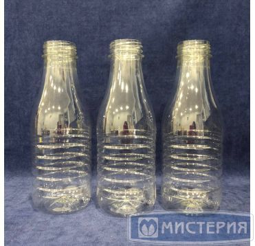 Бутылка ПЭТ 500 мл, прозр., горло d38 мм, черн.крышка в компл., 150 шт/кор 150 шт/упак РОССИЯ