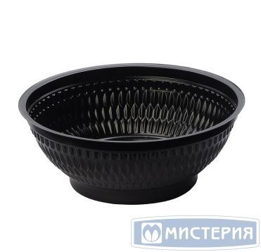 Контейнер 650 мл 1-секц. d155хh60 мм, без крышки, черн., ОПС, 400 шт/кор "Комус" 400 шт/упак РОССИЯ СК-750 черн.