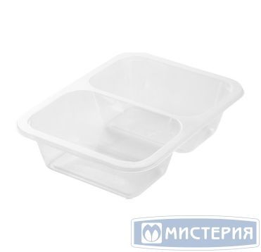 Контейнер под запайку 626[313+313] мл, 2-секц. 187х137х45 мм, прозр., ПП, 80 шт/упак "Upax-Unity" 480 шт/кор РОССИЯ 187_137_45 мм прозр 50/50