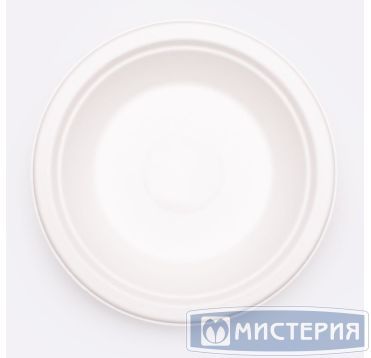 Тарелка одноразовая глубокая 600 мл, d186 мм, бел., целл., 50 шт/упак 300 шт/кор РОССИЯ