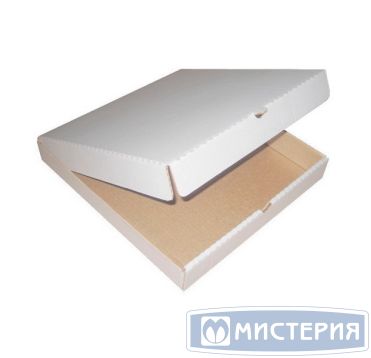 Коробка для пиццы 250х250х40 мм, бел., гофрокарт.Т-23 В, 50 шт/кор 50 шт/упак РОССИЯ