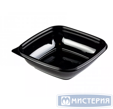 Контейнер 500 мл 1-секц. 160х160х45 мм, без крышки, черн., ПЭТ, 50 шт/упак "ЮПласт" 450 шт/кор РОССИЯ ЮпК-1616-500 черн./ЮУПМ6025