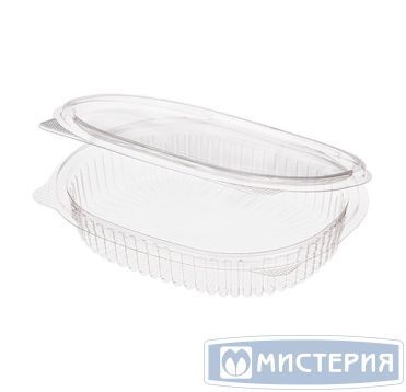 Контейнер 250 мл 1-секц., овал 159х130х30 мм, неразъем.крышка, прозр., ПЭТ, 400 шт/кор "Комус" 400 шт/упак РОССИЯ РКС-250 (ОП) (Т) ПЭТ