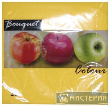 Салфетки 330х330 мм 2-сл., желт., бум., 20 шт/упак "Bouquet" 12 упак/кор РОССИЯ 42035/42656