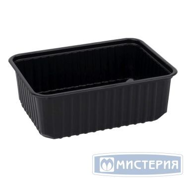 Контейнер 750 мл 1-секц. 186х132х48 мм, серия 186, без крышки, черн., ПП, 100 шт/упак "Clarity" 500 шт/кор РОССИЯ 186-750