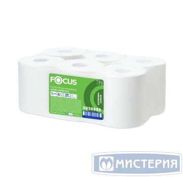 Полотенца бумажные для диспенсеров 1-сл. с центр.вытяжкой, бел., 280 м "Focus" Jumbo 6 рул/упак 6 рул/кор РОССИЯ 50202219/5036889