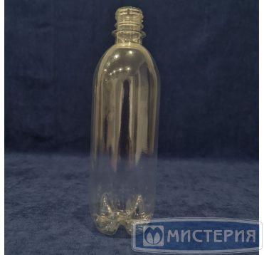Бутылка ПЭТ 500 мл, прозр., горло d28 мм, черн.крышка в компл., 150 шт/кор 150 шт/упак РОССИЯ