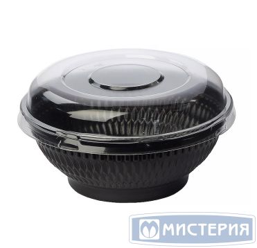 Контейнер 650 мл 1-секц. d155хh60 мм, без крышки, черн., ОПС, 400 шт/кор "Комус" 400 шт/упак РОССИЯ СК-750 черн.