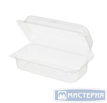 Упаковка для кондит. изделий 1600 мл, 1-секц. 230х129х89[204х97х82] мм, неразъем.крышка, прозр., ОПС, 380 шт/кор "Комус" 380 шт/упак РОССИЯ РК-34 (Р) (ОП)