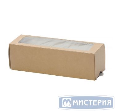 Коробка для кондит. изделий 180х55х55 мм с ложементом, с окном, неразъем.крышка, крафт-бел., карт., 25 шт/упак "OSQ" MB 6 275 шт/кор РОССИЯ OSQ МВ 6 K (275)