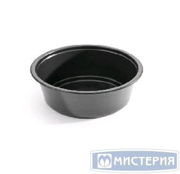Контейнер 350 мл 1-секц. d127хh50 мм, без крышки, черн., ПП, 50 шт/упак "ПолиЭр" 500 шт/кор РОССИЯ К-127-350 черн.