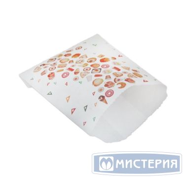 Пакет для картофеля фри 140х110 мм, диз. "Рог изобилия", разноцв., бум., 100 шт/упак 2 500 шт/кор РОССИЯ