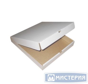 Коробка для пиццы, 330х330х40мм, белая, картон, профиль B