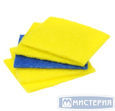 Губка абразивная для посуды 120х100х1 мм, цвет в ассорт., 5 шт/упак "Чисто-Солнышко" 40 упак/кор РОССИЯ ЧС1.5