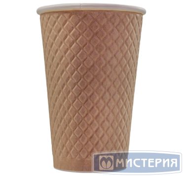 Стакан бумажный 400 мл 2 сл., d90 мм, диз. "Waffle Craft", карт., 25 шт/упак 500 шт/кор РОССИЯ EM90-530-6809