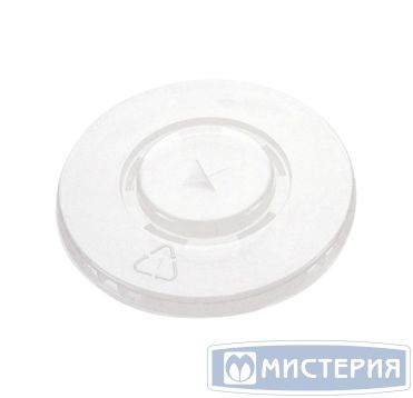 Крышка для стаканов, для холодного и горячего, d 80 мм, полупрозрачная, центральное отверстие, полистирол