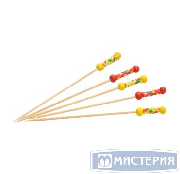 Пика 120 мм, диз. "Рио", желто-красн., бамбук, 100 шт/упак 40 упак/кор КИТАЙ 440-710